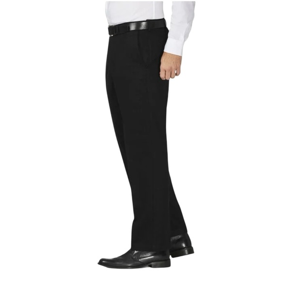 Haggar Classic Fit Men's Black Dress Pants. Creased Flat Front. 36x30 #1543 - Picture 2 of 10